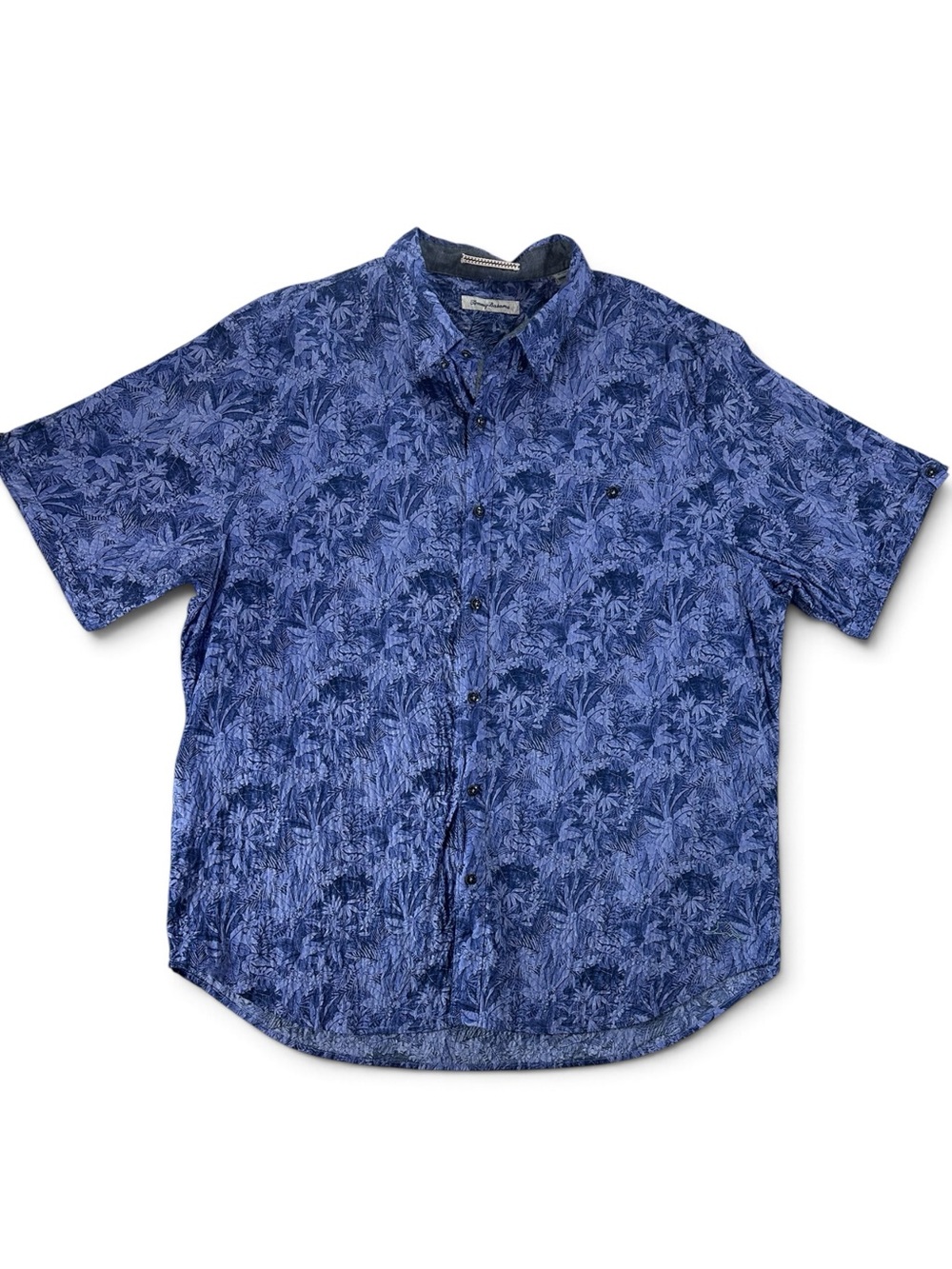 Tommy Bahama Blue Short-Sleeve Tropical Print Shirt XXL